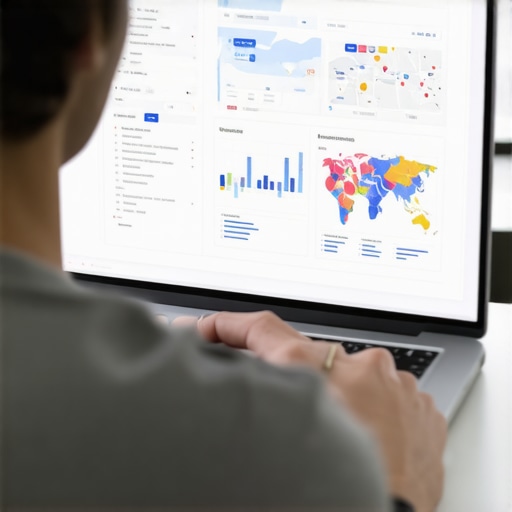 Person reviewing Google Maps insights and analytics on a laptop