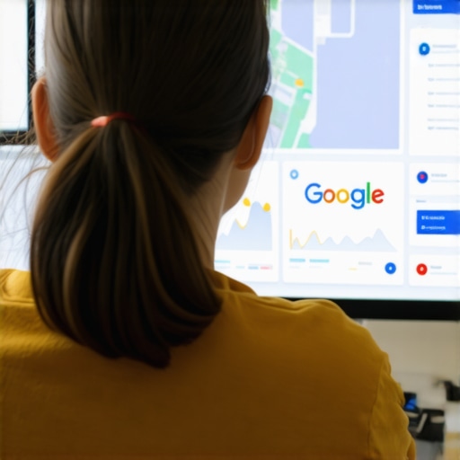 Person reviewing Google Maps analytics on a laptop.