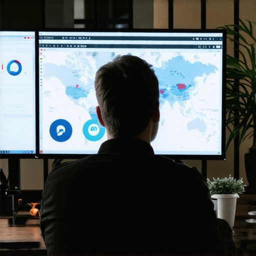 Person monitoring local SEO rankings and analytics on a computer