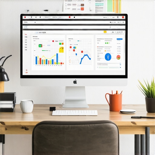 A person reviewing Google Maps rankings and analytics on a computer screen