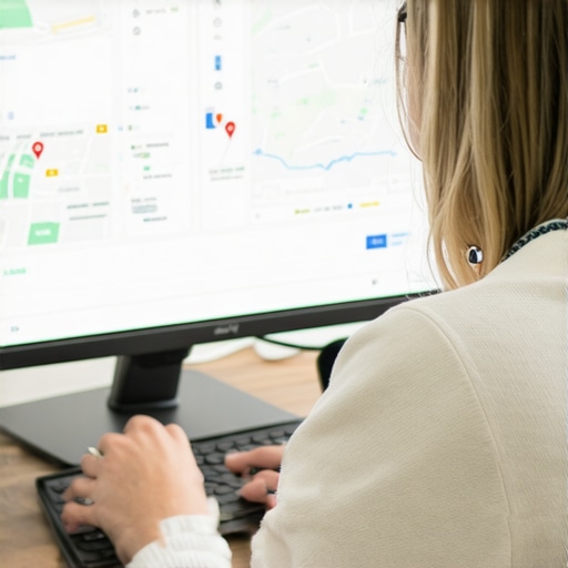 Analyzing Google Maps Data for Recovery Person reviewing Google Maps listing analytics on a screen