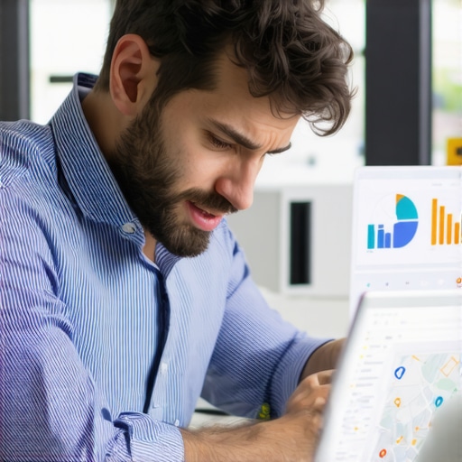 Business owner reviewing local SEO analytics on laptop