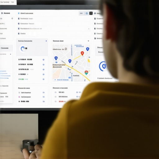 Analyzing Google Maps Data for Hidden Issues Person analyzing Google Maps ranking data on laptop