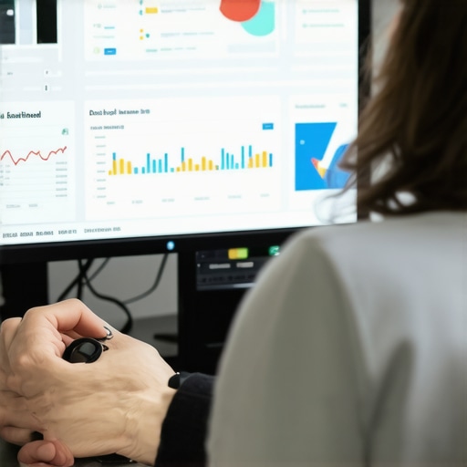 Analyzing Local SEO Data for Map Rankings Person reviewing SEO analytics dashboard on a computer screen.