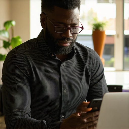 Business owner working on GMB profile on laptop