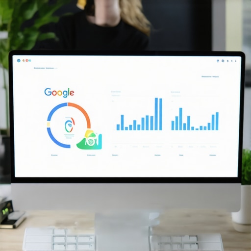 Person reviewing Google My Business analytics on a monitor