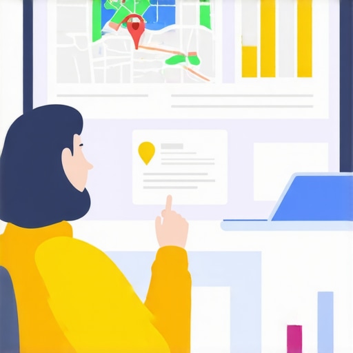 Person reviewing data and maps on a computer to troubleshoot Google Maps ranking issues.