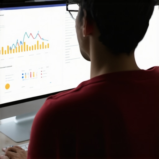 Monitoring GMB Rankings with Advanced Tools Person reviewing local SEO analytics on screen, highlighting the importance of tools in maintaining Google My Business rankings.