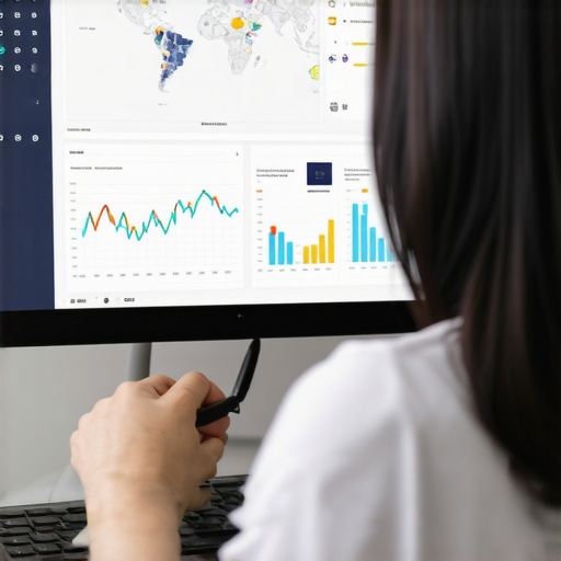 Person examining map ranking data on a computer