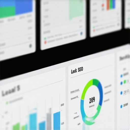 Screenshot of local SEO monitoring tools with charts and graphs