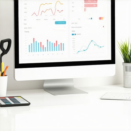 Computer screen showing local SEO analytics and ranking graphs.